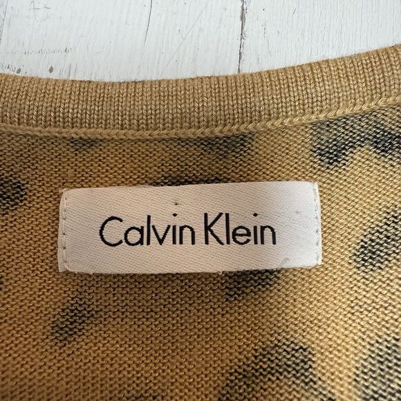 Calvin Klein Dress Women’s S Brown & Black Leopard Print Knit Sleeveless Shift - Picture 9 of 9